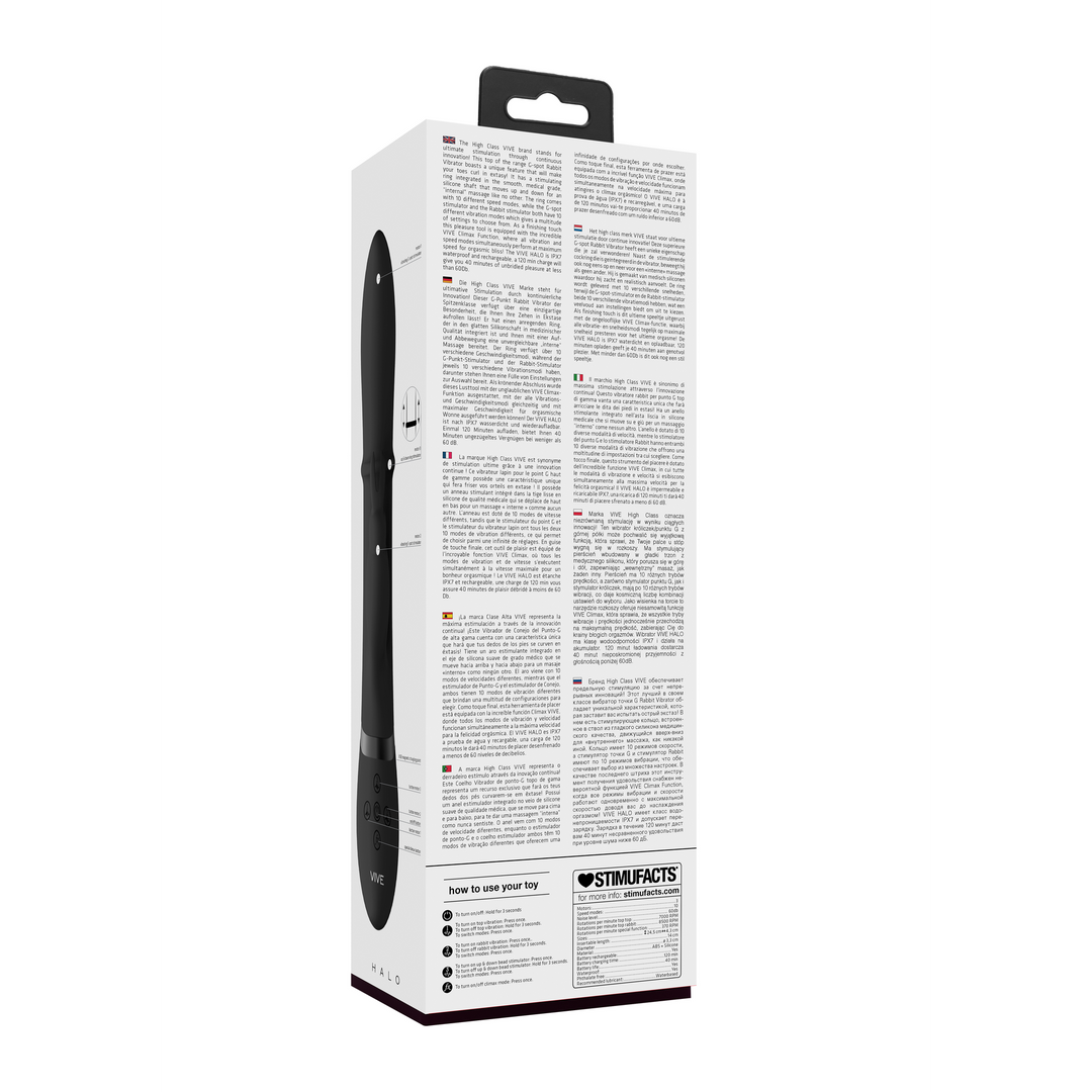 Halo - Ring Rabbit Vibrator - Zwart - Afbeelding 3