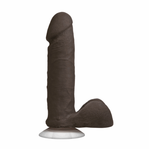 Realistische Cock met Ballen - Verwijderbare VacULock Zuignap - ULTRASKYN - 6 / 16 cm - Chocolade