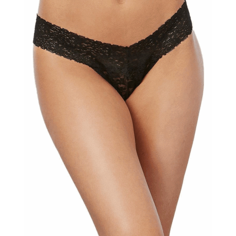 Lace Thong - One Size - Zwart