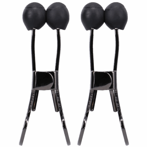 Nippers - RVS Nipple Klemmen met Silicone Tip - Zwart