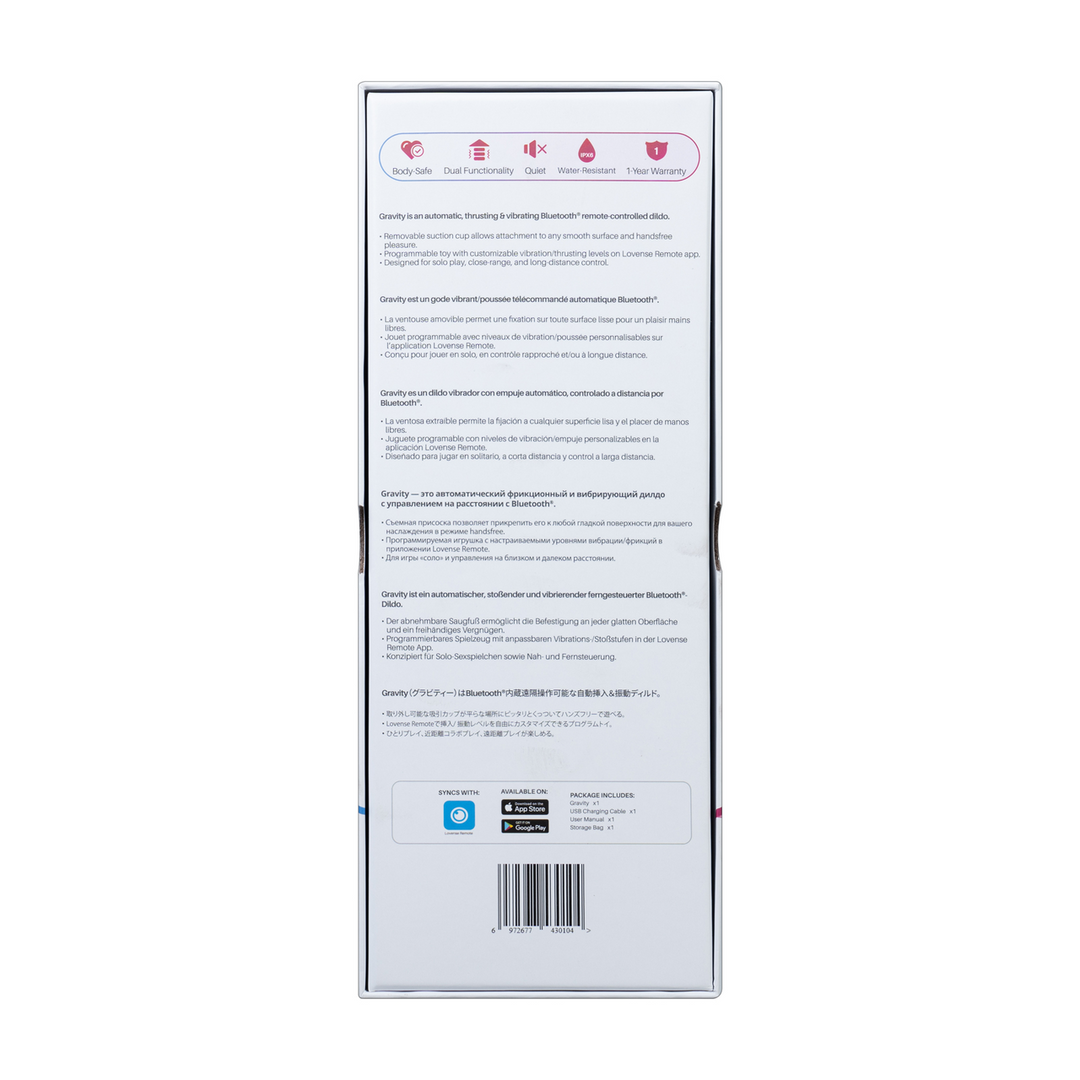 Gravity - App-gestuurde Automatische Duw- en Vibrerende Dildo - Rood - Afbeelding 3