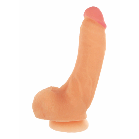 Girthy George Dildo met Zuignap - 9 inch - Vleeskleur