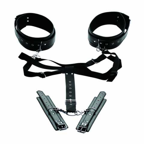 Eenvoudige Toegang Thigh Harness met Wrist Cuffs