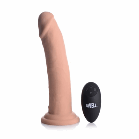 Swell - Opblaasbare en Vibrerende Silicone Dildo - 7 / 18 cm