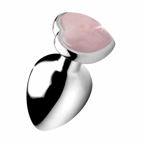 Rose Quartz Heart - Butt Plug - Large