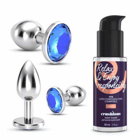 Bijou - Anal Wet Train Trio - 3 Jewel Plugs - Blauw