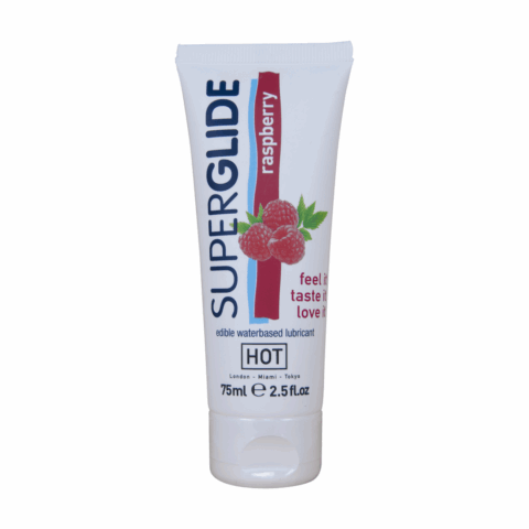 Superglide - Eetbaar Waterbasis Glijmiddel - Framboos - 3 fl oz / 75 ml