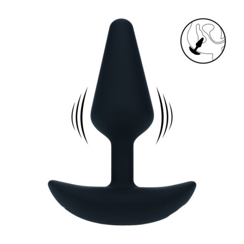 Classic Vibrerende Siliconen Anale Plug - S - Zwart