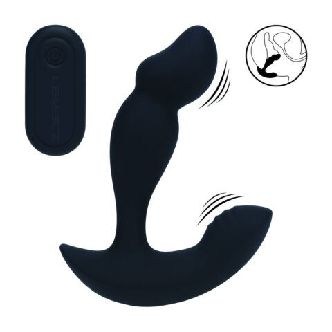 Dual Motor Afstandsbediening Dual Motor Vibrerende Vloeibare Siliconen Prostaat Stimulator - Zwart