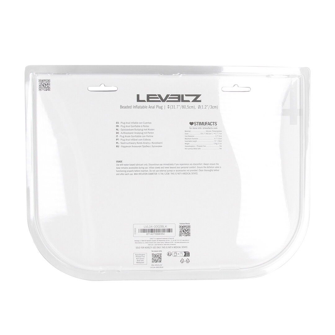 Kralen Opblaasbare Siliconen Anale Plug - Zwart - Afbeelding 3