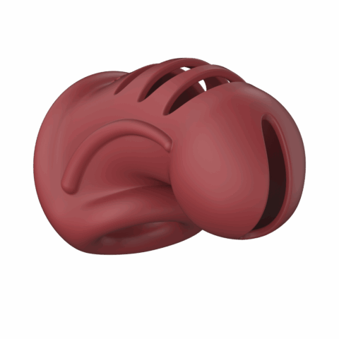 Model 28 - Ultra Soft Silicone Chastity Cage - Rood