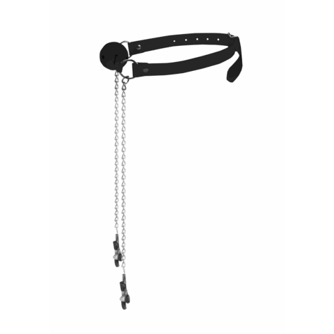 Ballgag met tepelklemmen