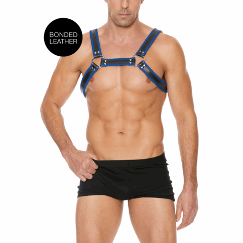 Leren Bulldog Harnas met Gespen - L/XL