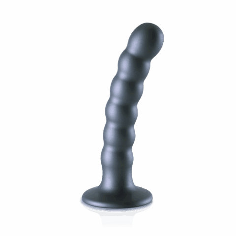 Gekraalde Siliconen G-Spot Dildo - 5'' / 13 cm - Gunmetal