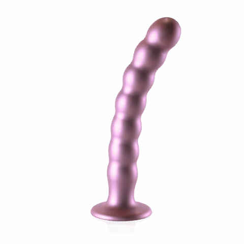 Beaded Silicone G-Spot Dildo - 8'' / 20,5 cm - Rosé Goud