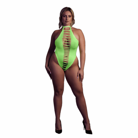 High-Cut Body - Plus Size - Neon Groen