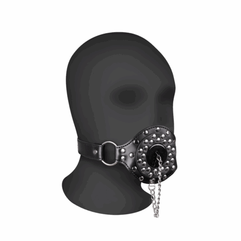 Open Mouth Gag met Plug Stopper - Zwart