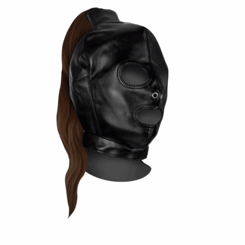 Masker met Bruine Paardenstaart - Zwart