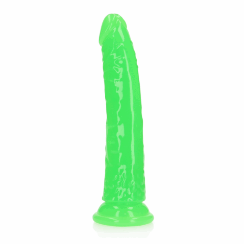 Slank Realistisch Dildo met Zuignap - Glow in the Dark - 8'' / 20 cm