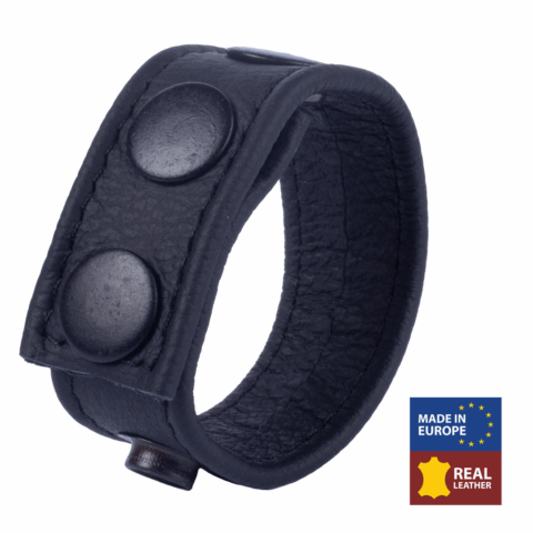 Cocky - Verstelbare Leren Cockring - Zwart