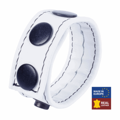 Cocky - Verstelbare Leren Cockring - Wit