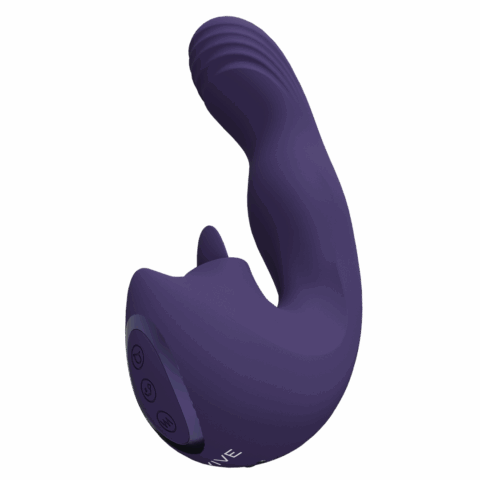 Yumi - Triple Motor G-Spot Vingerbeweging Vibrator en Flickerende Tong Stimulator - Paars