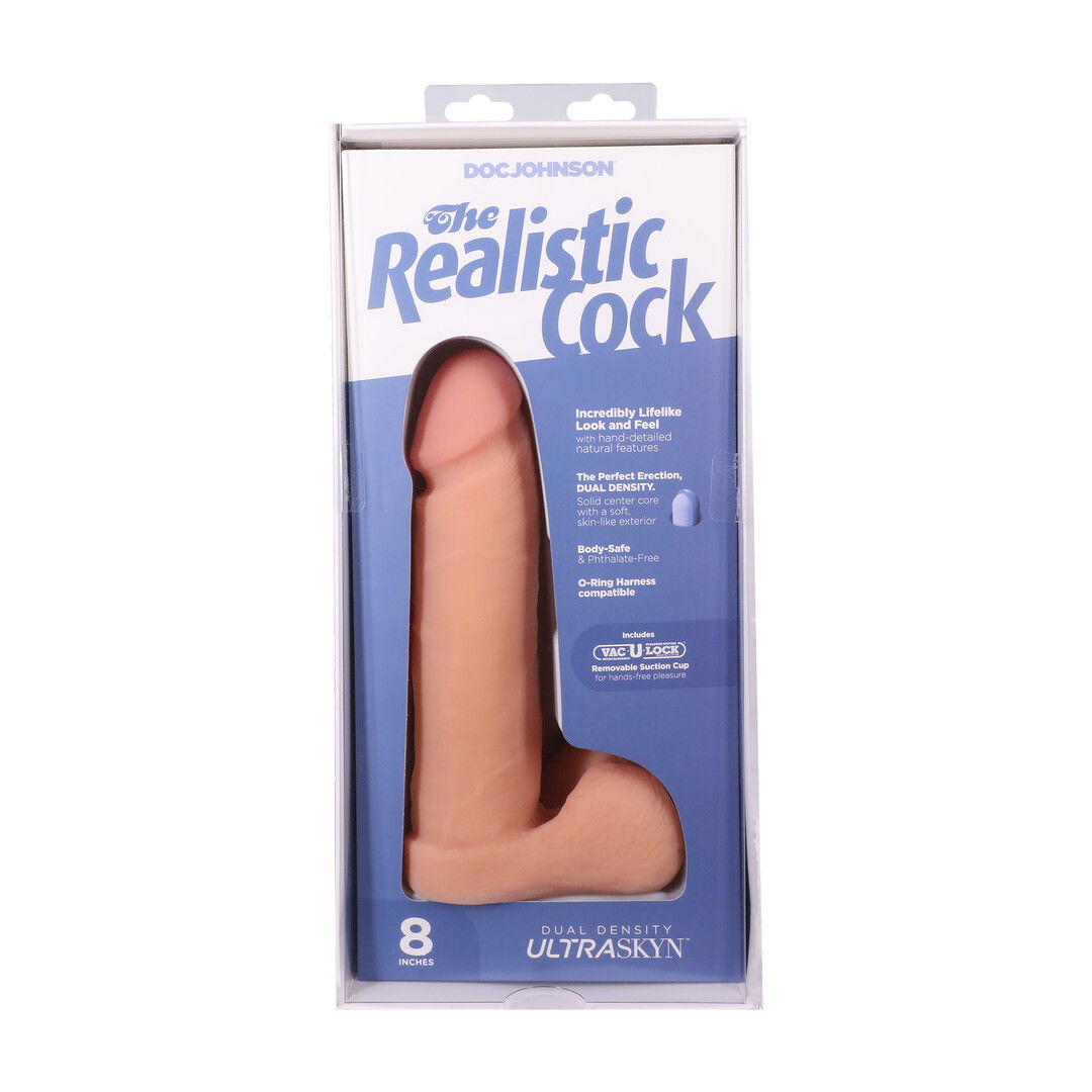 Realistische Cock met Ballen - Verwijderbare Vac-U-Lock Zuignap - ULTRASKYN - 8 / 21 cm - Vanille - Afbeelding 3