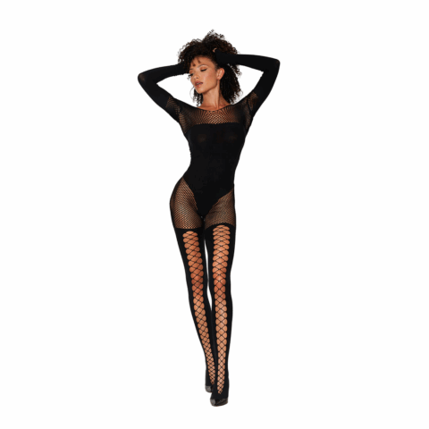 Bodystocking Diamond - One Size - Zwart