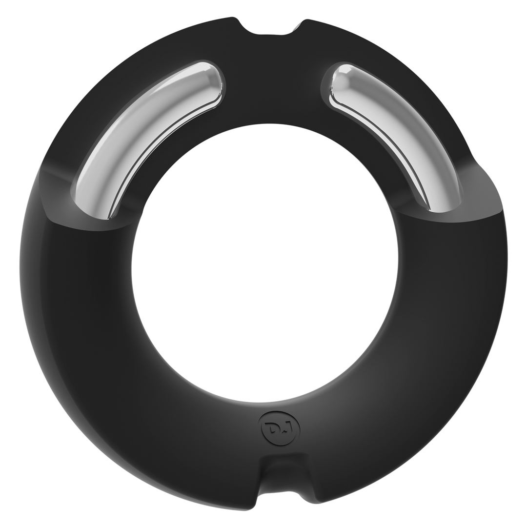 De Paradox - Silicone/Metal Cock Ring - 45mm - Zwart - Afbeelding 3