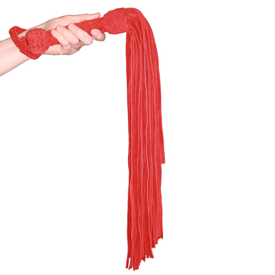 Leren Suede Flogger - Rood - Afbeelding 3