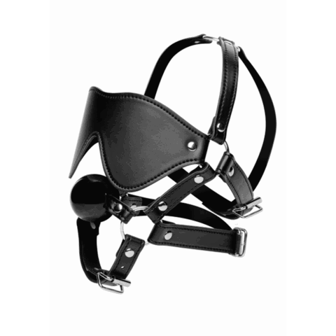 Oogmasker met Ballgag Harness