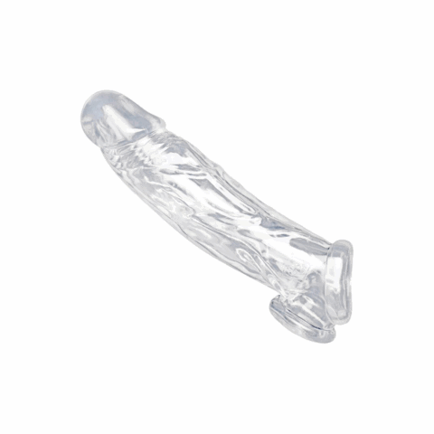 Realistische Heldere Penis Sleeve en Ball Stretcher