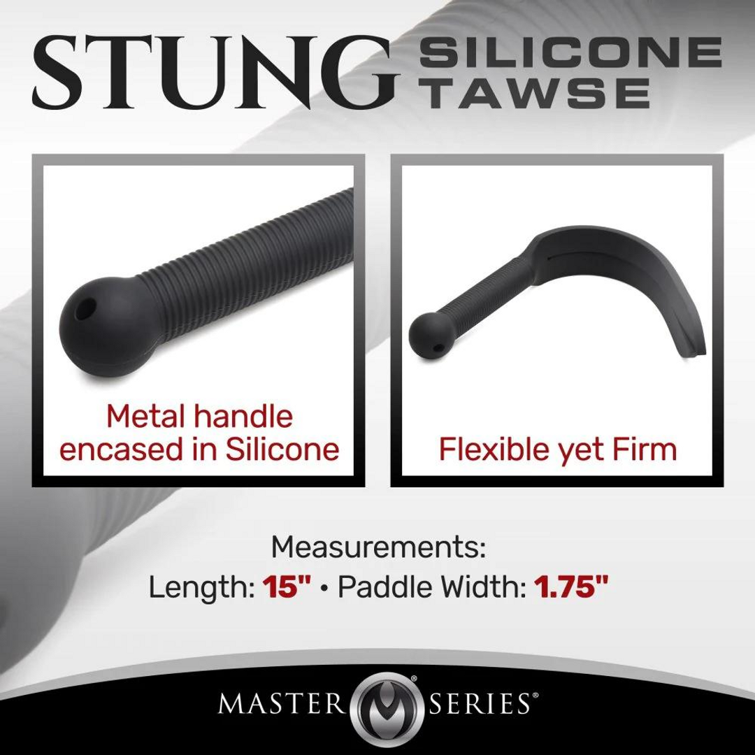 Stung Silicone Tawse - Zwart - Afbeelding 3