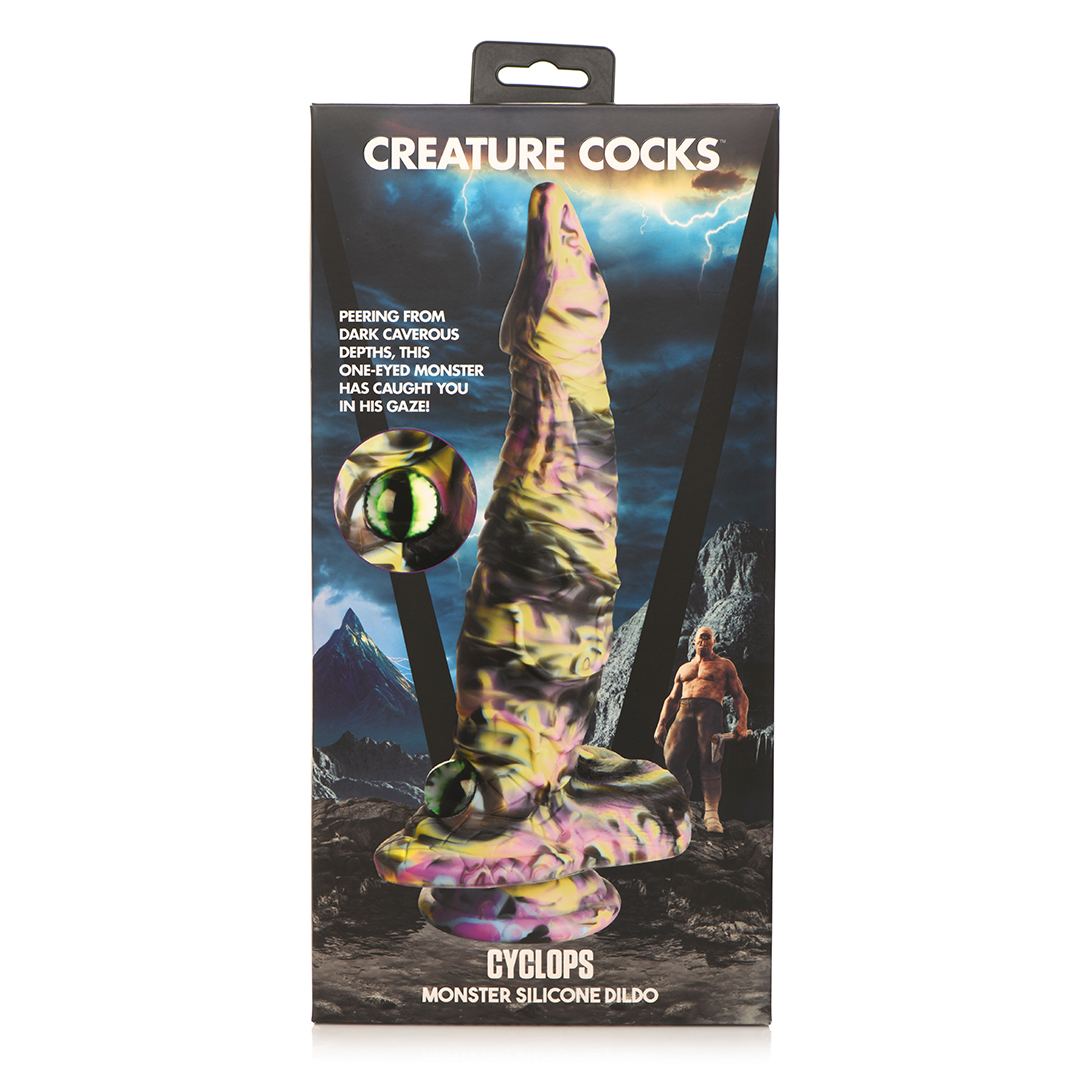Cyclops Monster - Siliconen Dildo - Geel/Paarse/Zwart - Afbeelding 3