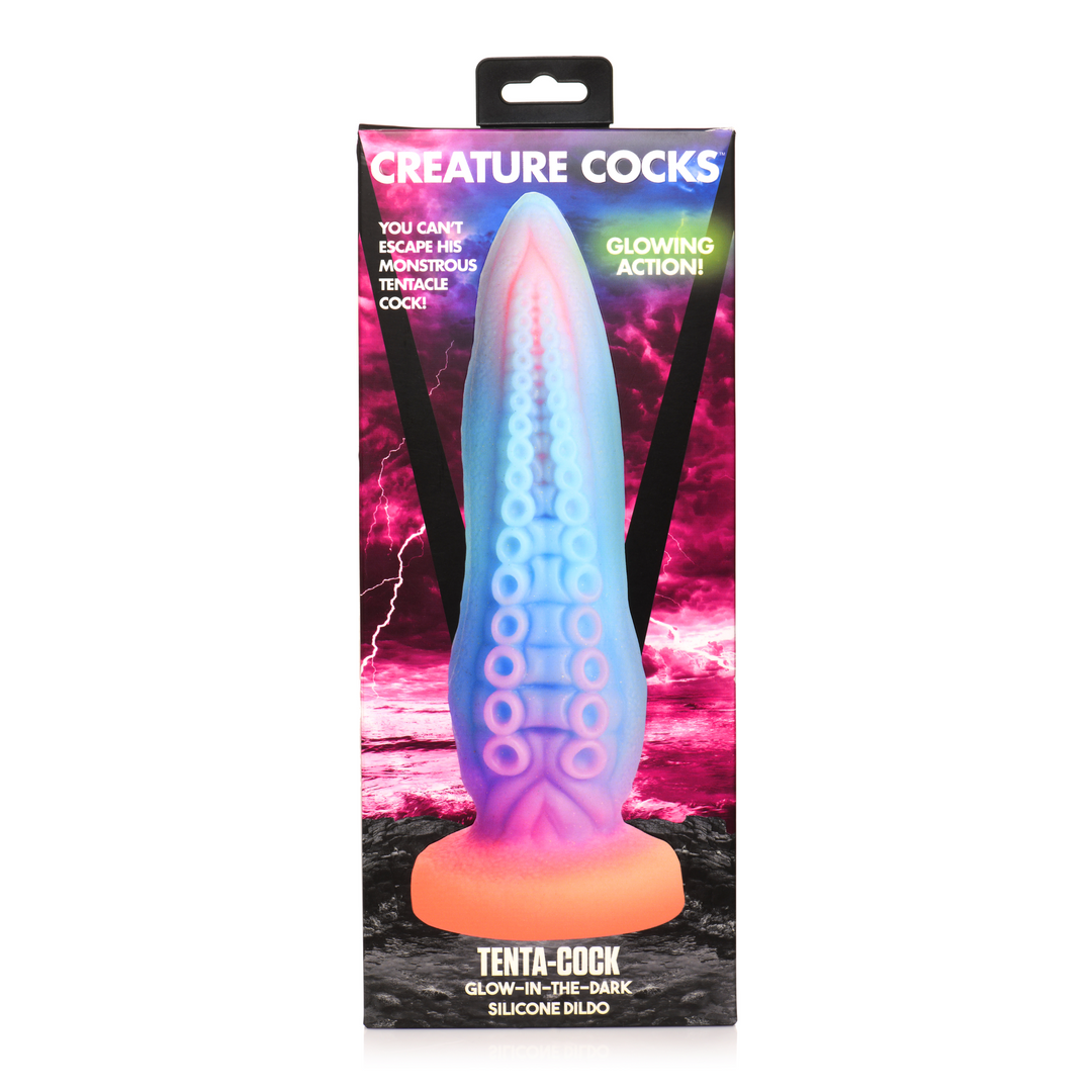 Tenta-Cock - Glow-in-the-Dark Siliconen Dildo - Afbeelding 3
