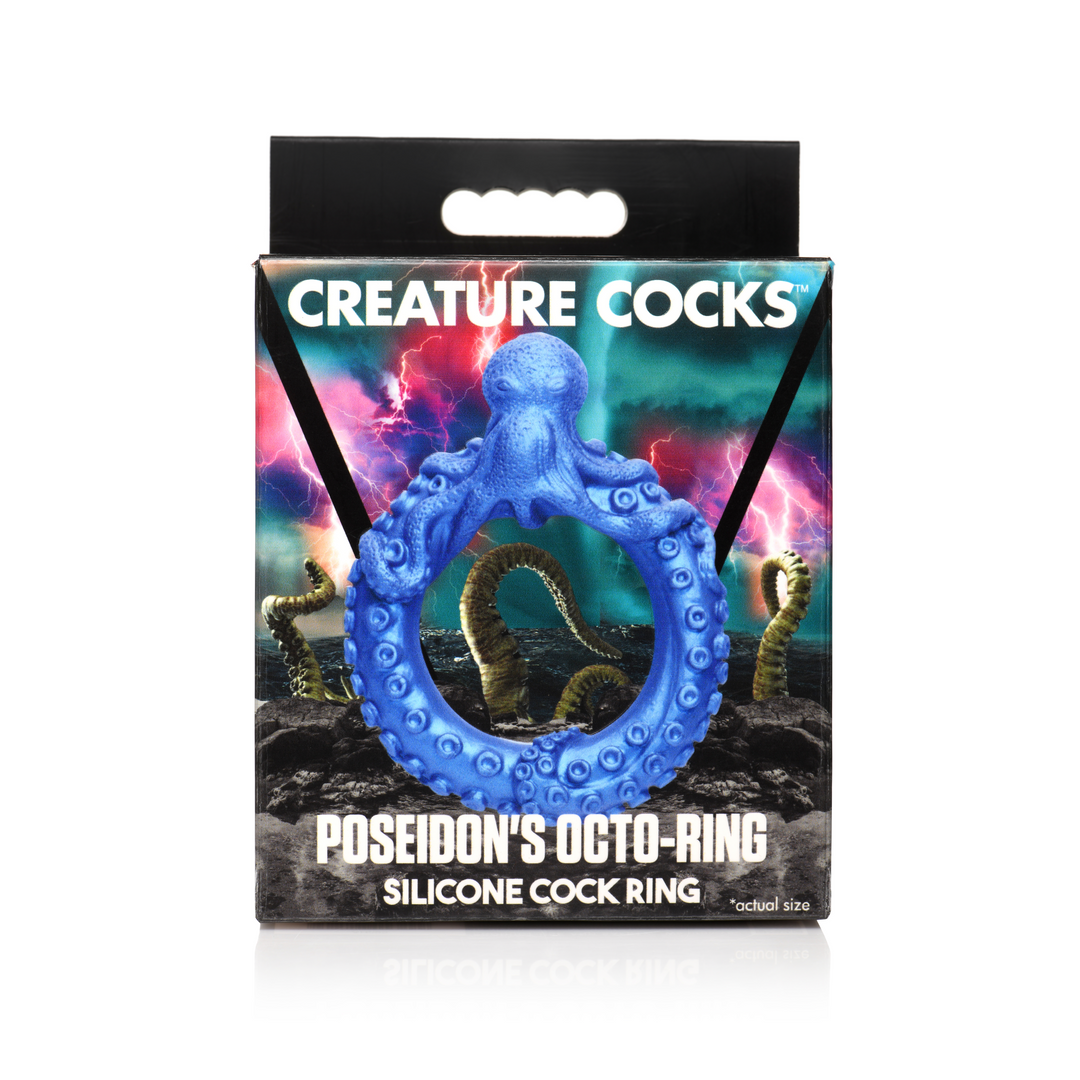 Poseidon's Octo-Ring - Siliconen Cockring - Blauw - Afbeelding 3