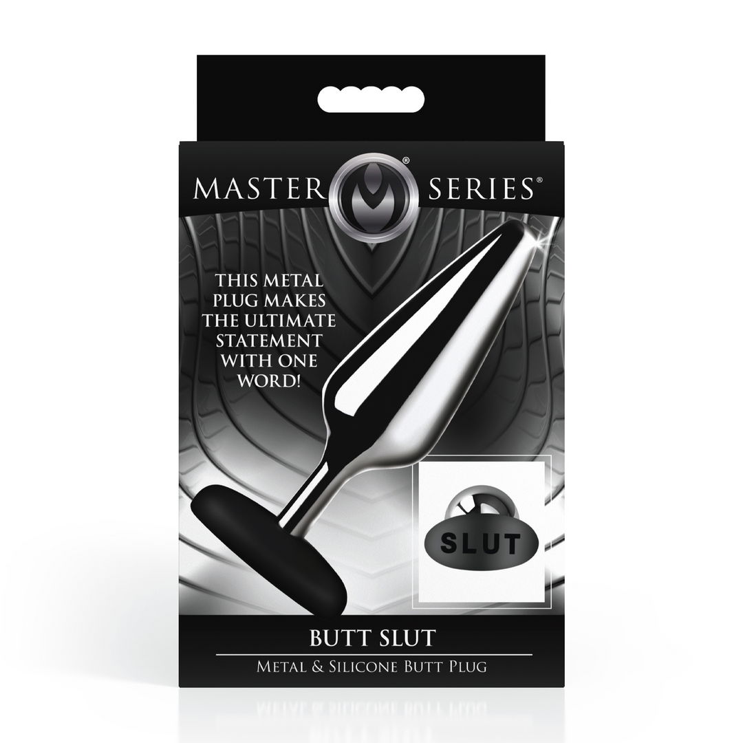 Butt Slut - Metalen en Siliconen Anale Plug - Zilver - Afbeelding 3