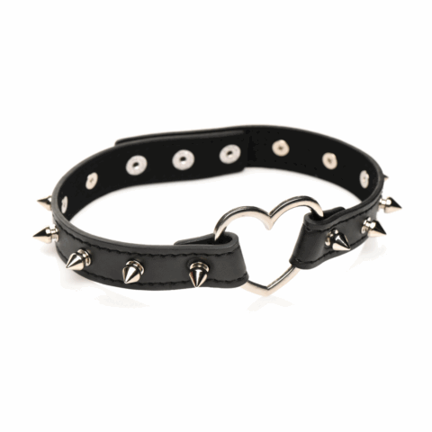 Spiked Heart Choker - Zwart
