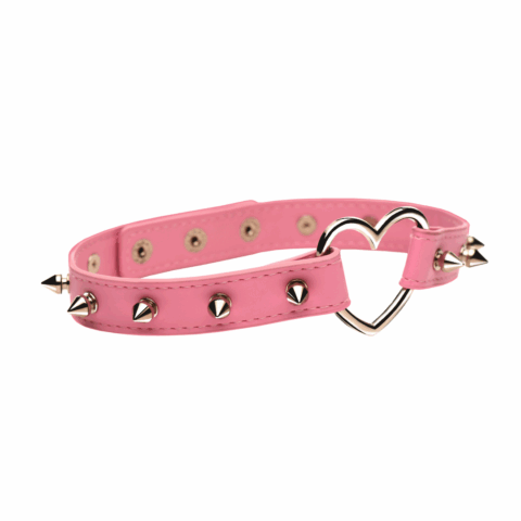 Spiked Heart Choker - Roze