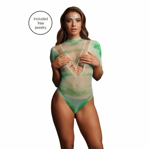 Korte Mouwen Teddy en Dazzling Crowned Face Bling Sticker - One Size - Multicolor