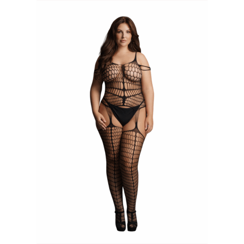 Gescheurde Suspender Bodystocking - Plus Size