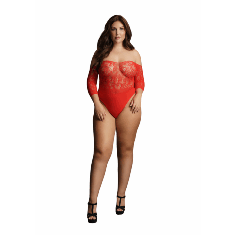 Crotchless Rhinestone Teddy - Plus Size