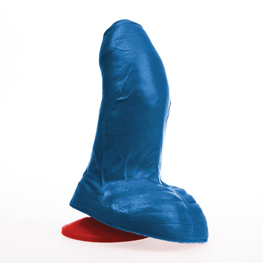 Buri S - Realistische Gebogen Dildo met Ballen - 5.5 / 14 cm - Blauw