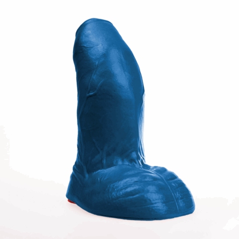 Buri L - Realistische Gebogen Dildo met Ballen - 8.7 / 22 cm - Blauw