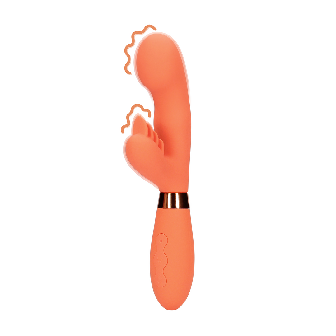 Siliconen Rabbit Vibrator met Geribbelde Clitorale Stimulator - Glazed Carrots