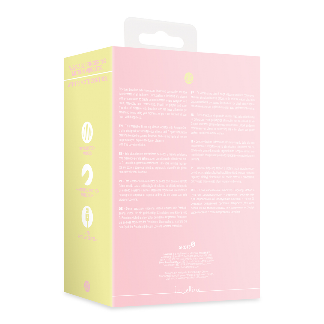 Draagbare Vinger Beweging Vibrator met Afstandsbediening - Cherry Chiffon - Afbeelding 3