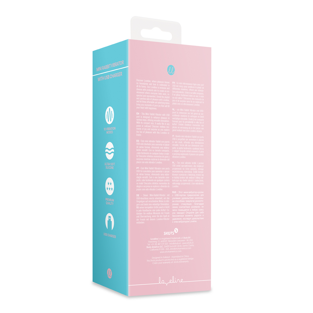 Mini Rabbit Vibrator met USB Oplader - Cherry Chiffon - Afbeelding 3