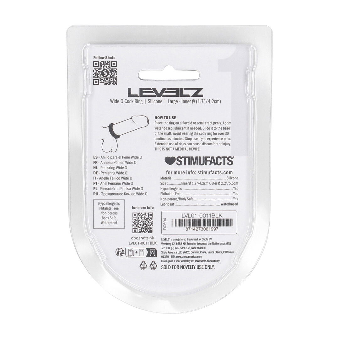 Wide O Silicone Cockring - L - 42mm - Zwart - Afbeelding 3