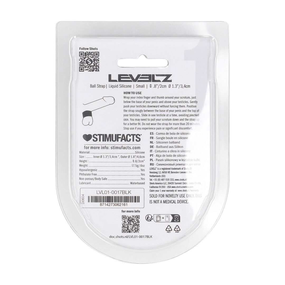 Vloeibare Silicoen Balriem - S - 34mm - Zwart - Afbeelding 3