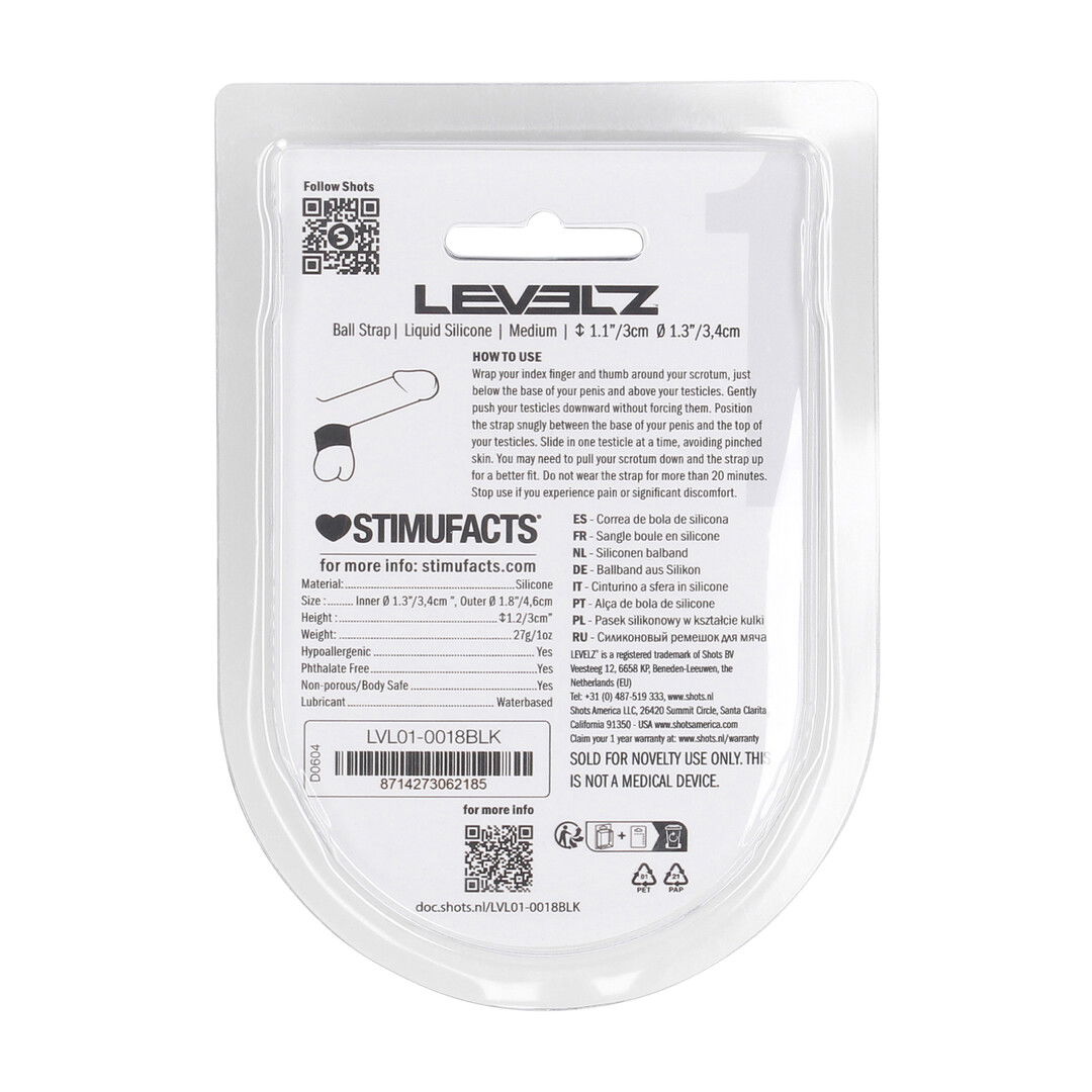 Vloeibare Silicoen Balriem - M - 34mm - Zwart - Afbeelding 3